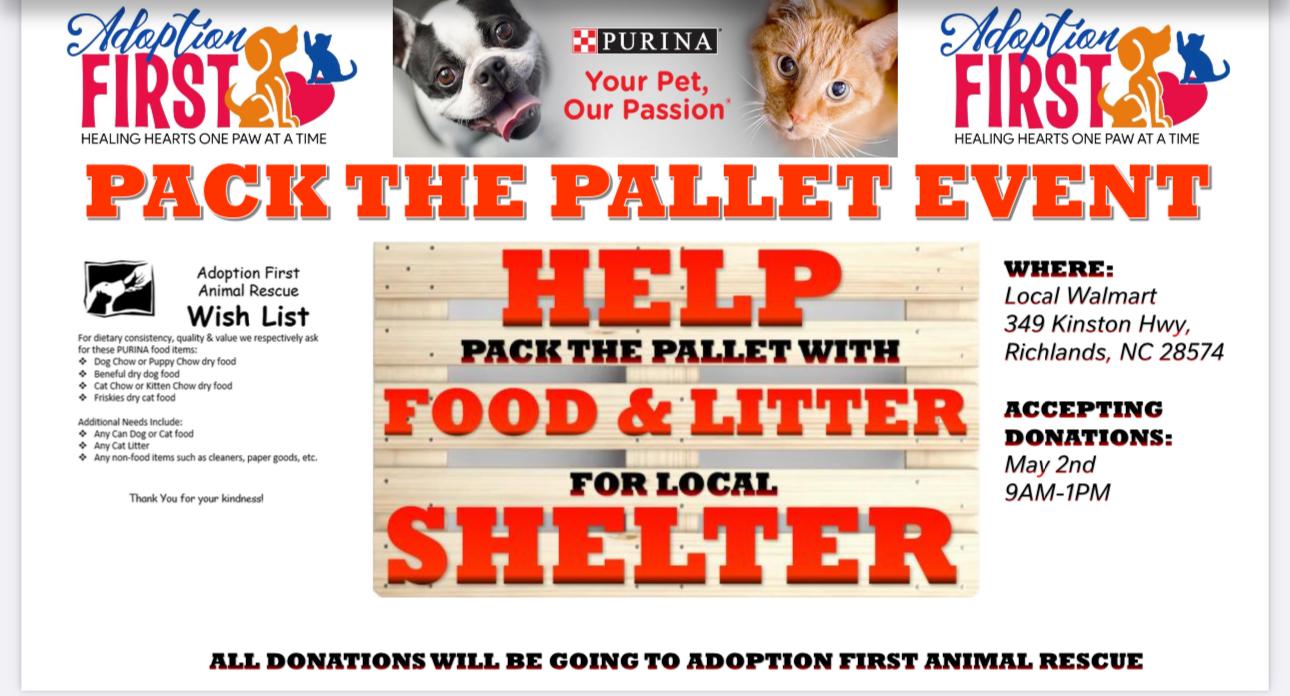 Pack the Pallet Event – Adoption First Animal Rescue